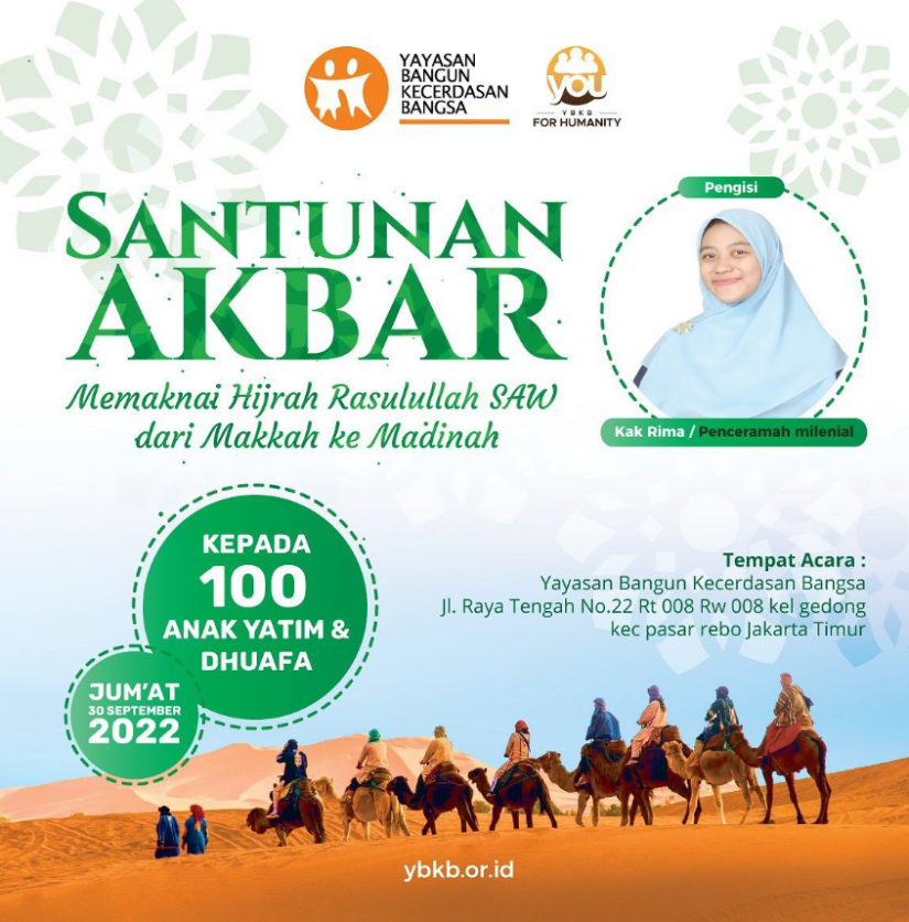 Santunan Akbar 100 Yatim Dhuafa : Maknai Hijrah Rasulullah SAW